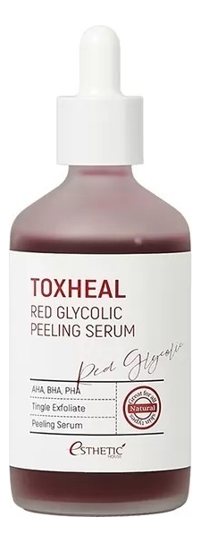 гликолевая пилинг-сыворотка для мягкого отшелушивания и выравнивания тона кожи лица toxheal red glycolic peeling serum 100мл