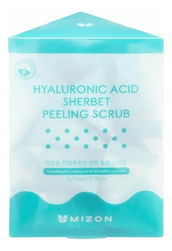 освежающий пилинг-скраб для лица с гиалуроновой кислотой hyaluronic acid sherbet peeling scrub 24*7г