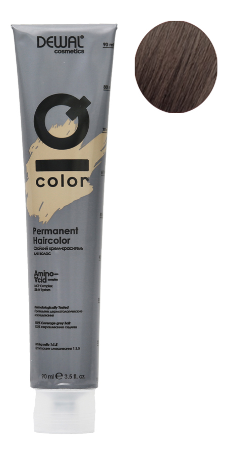 стойкий крем-краситель для волос на основе протеинов риса и шелка cosmetics iq color permanent haircolor 90мл: 6.1 dark ash blonde