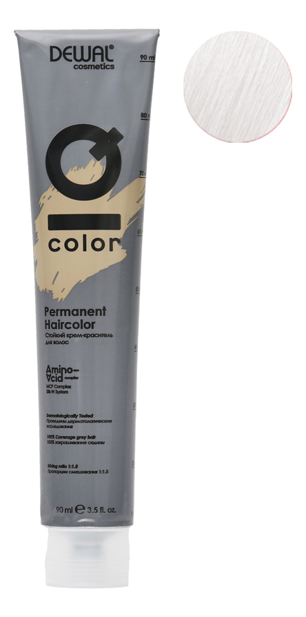 стойкий крем-краситель для волос на основе протеинов риса и шелка cosmetics iq color permanent haircolor 90мл: neutral