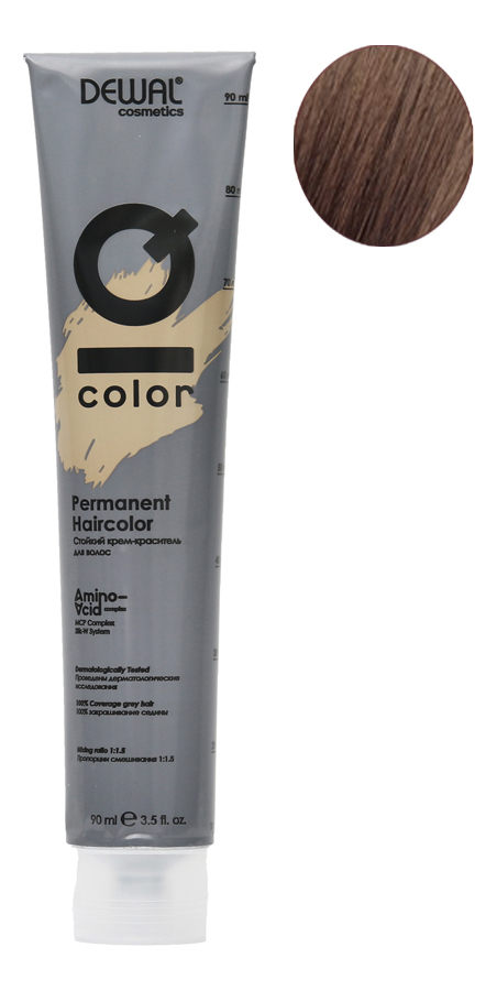 стойкий крем-краситель для волос на основе протеинов риса и шелка cosmetics iq color permanent haircolor 90мл: 6.0 dark blonde