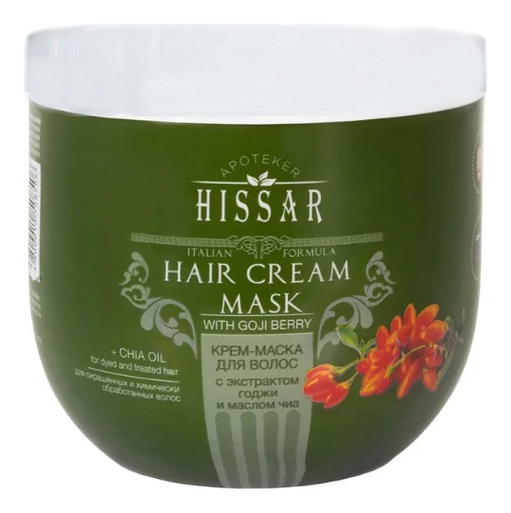 крем-маска для волос с экстрактом годжи и маслом чиа apoteker hissar hair cream mask: крем-маска 1000мл