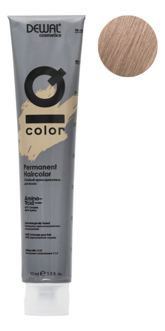 стойкий крем-краситель для волос на основе протеинов риса и шелка cosmetics iq color permanent haircolor 90мл: no 9.12