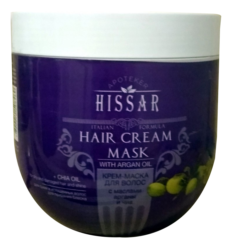 крем-маска для волос с маслами арганы и чиа apoteker hissar hair cream mask: крем-маска 1000мл