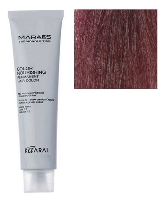 перманентная крем-краска с низким содержанием аммиака maraes color nourishing permanent hair 100мл: 6.66 темный блондин интенсивный красный