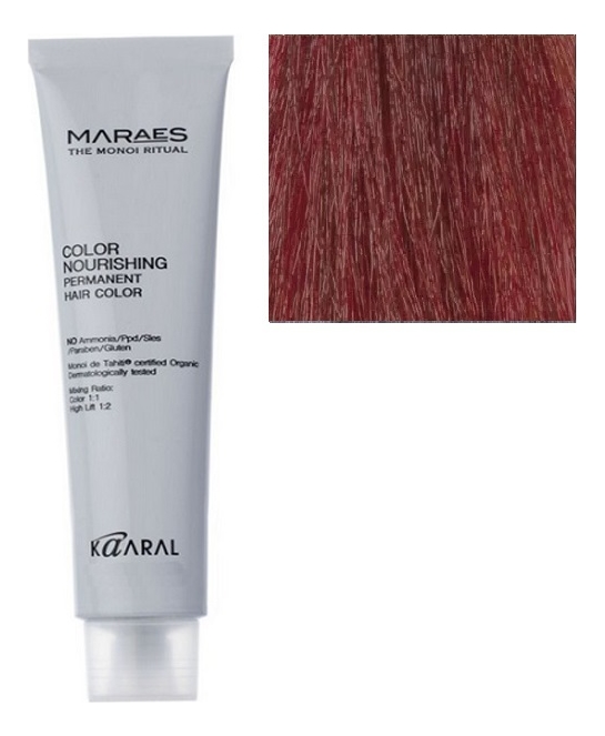 перманентная крем-краска с низким содержанием аммиака maraes color nourishing permanent hair 100мл: 7.66 светлый блондин интенсивный красный