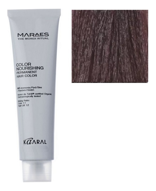 перманентная крем-краска с низким содержанием аммиака maraes color nourishing permanent hair 100мл: 4.66 каштан красный насыщенный