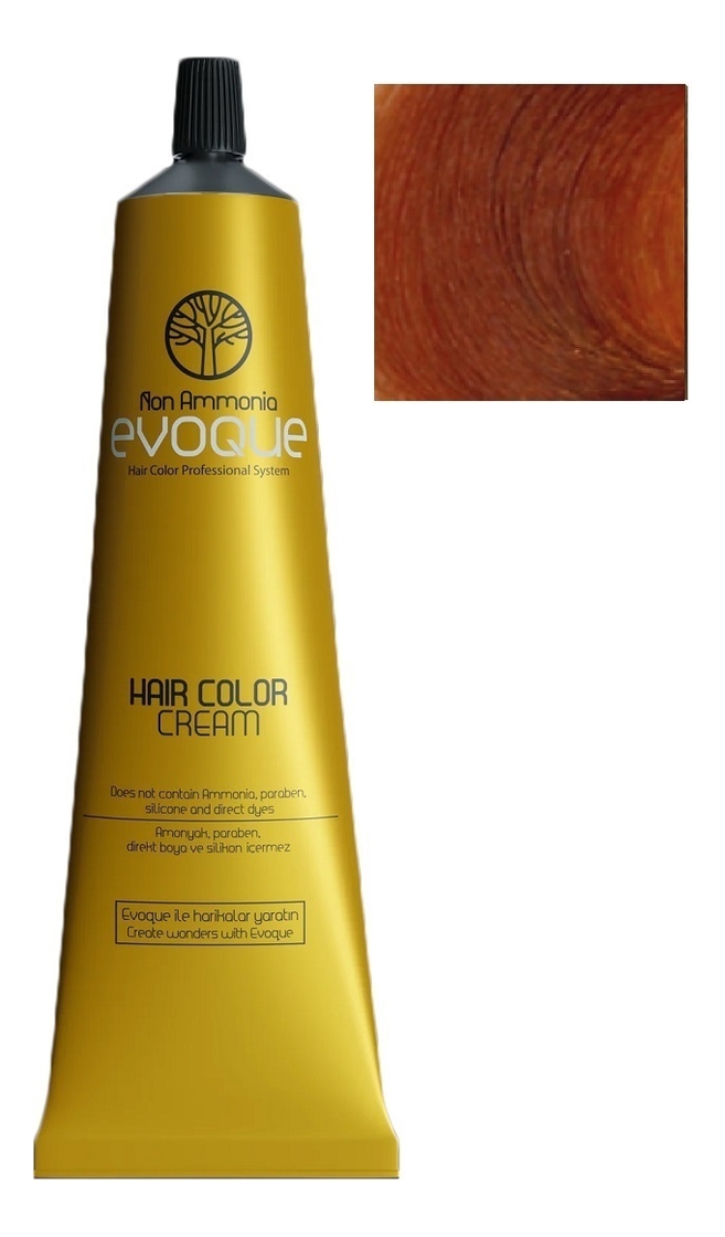 крем-краска для волос без аммиака non ammonia hair color cream 100мл: 8.44 intense copper light blond