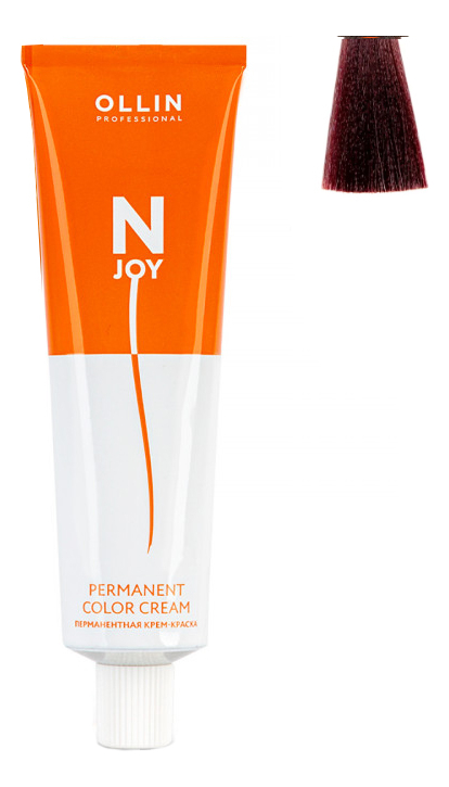 перманентная крем-краска для волос n-joy permanent color cream 100мл: 6/65 темно-русый красно-махагоновый