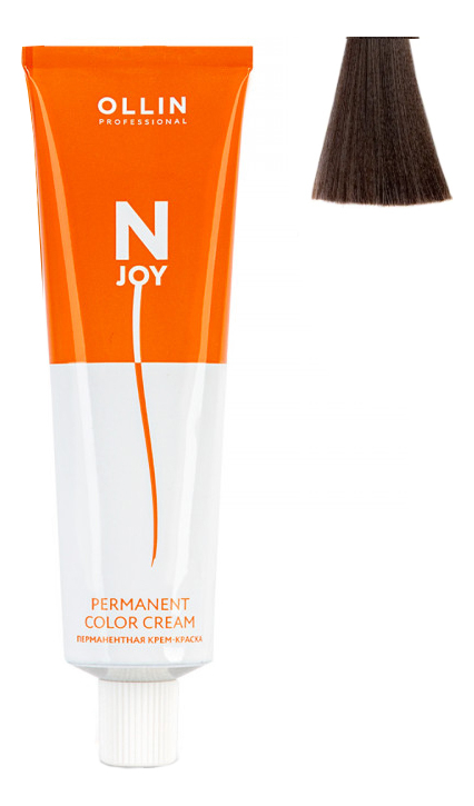 перманентная крем-краска для волос n-joy permanent color cream 100мл: 6/13 темно-русый пепельно-золотистый