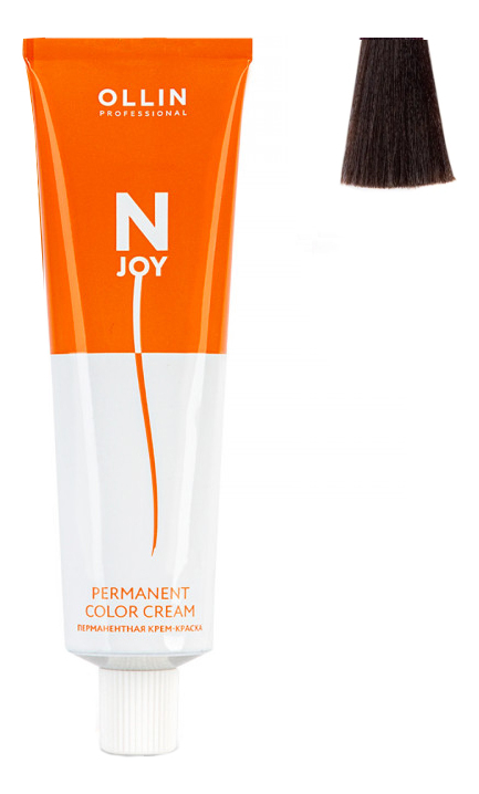 перманентная крем-краска для волос n-joy permanent color cream 100мл: 5/77 светлый шатен интенсивно-коричневый