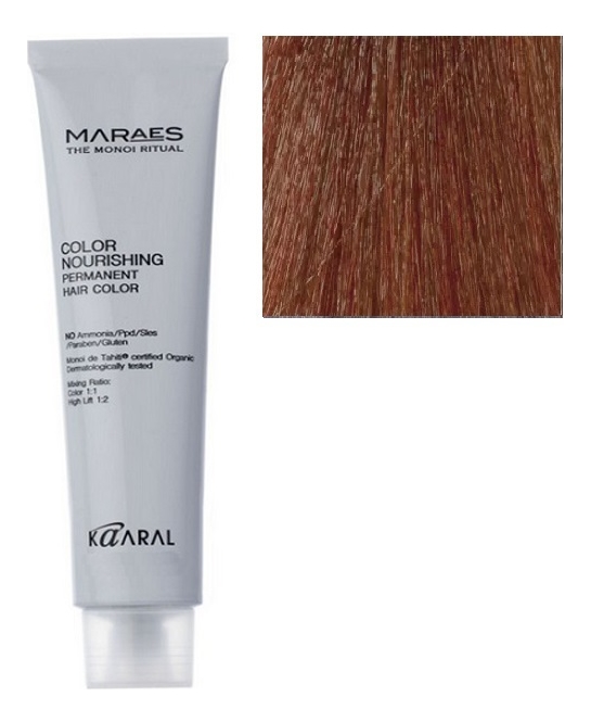 перманентная крем-краска с низким содержанием аммиака maraes color nourishing permanent hair 100мл: 7.44 блондин медный насыщеный