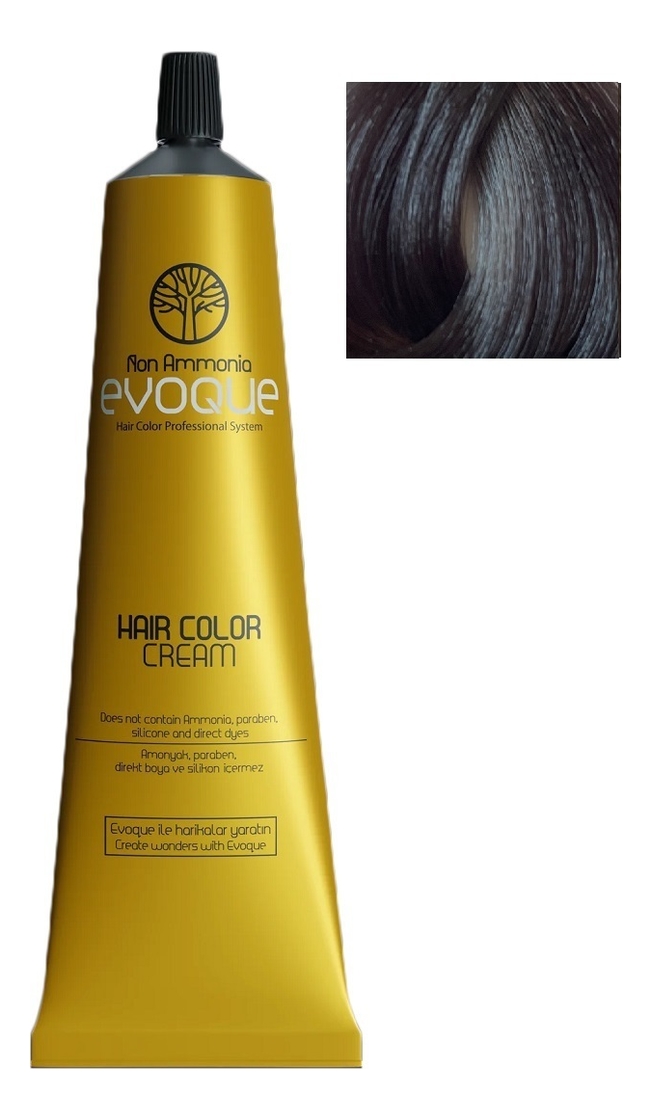 крем-краска для волос без аммиака non ammonia hair color cream 100мл: 7.11 intense ash blond