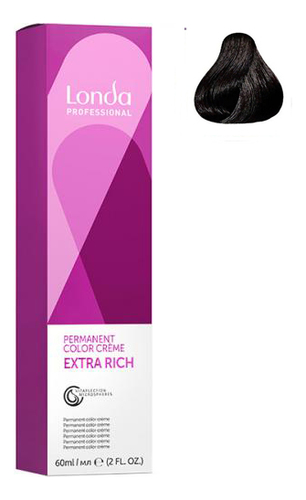 стойкая крем-краска для волос permanent color creme extra rich 60мл: 4/07 шатен натурально-коричневый