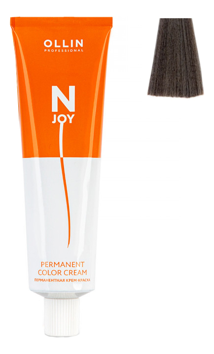 перманентная крем-краска для волос n-joy permanent color cream 100мл: 7/17 русый пепельно-коричневый