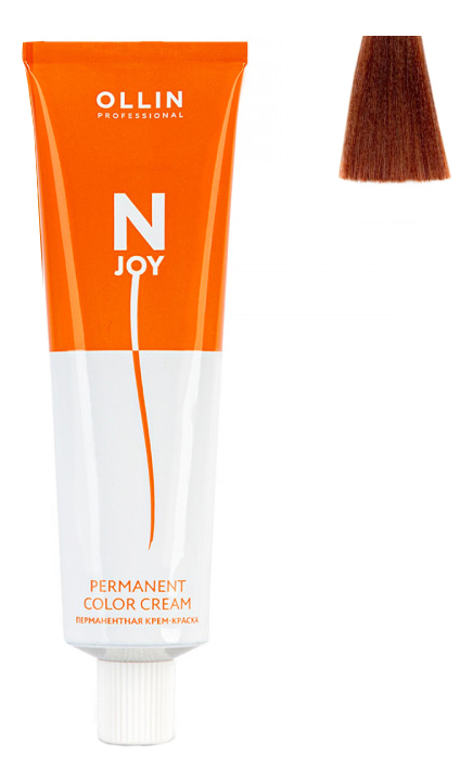 перманентная крем-краска для волос n-joy permanent color cream 100мл: 7/44 русый интенсивно-медный