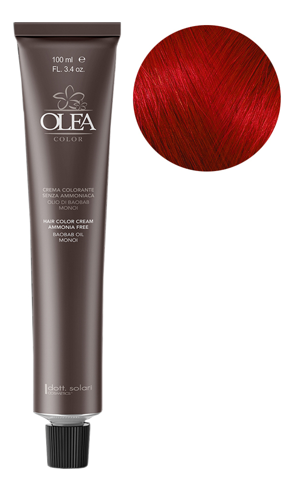 крем-краска для волос без аммиака olea color ammonia free 100мл: 7.66 intense red blonde
