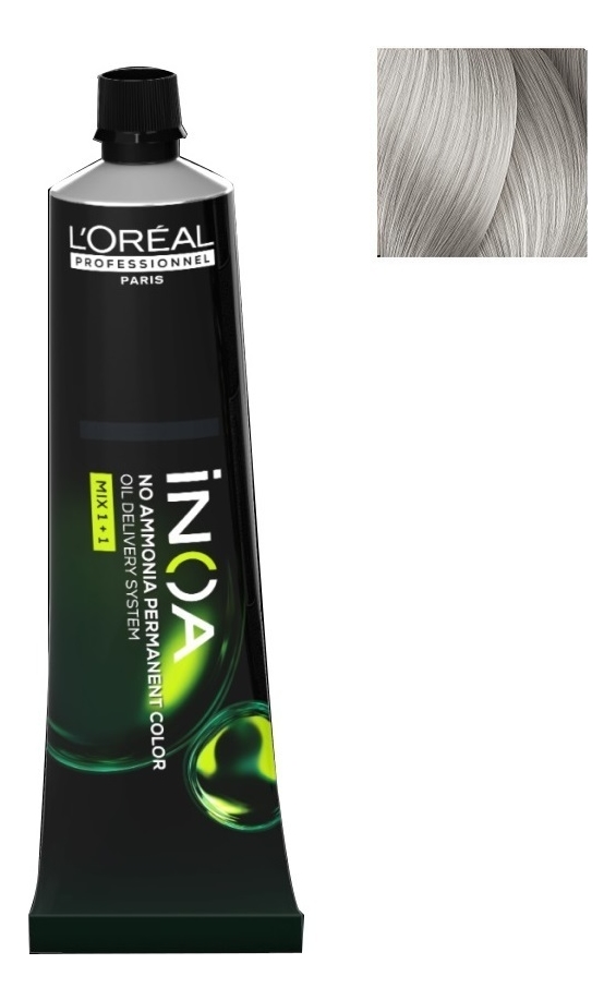безаммиачная краска для волос inoa oil delivery system 60г: 10.1 очень очень яркий блондин пепельный