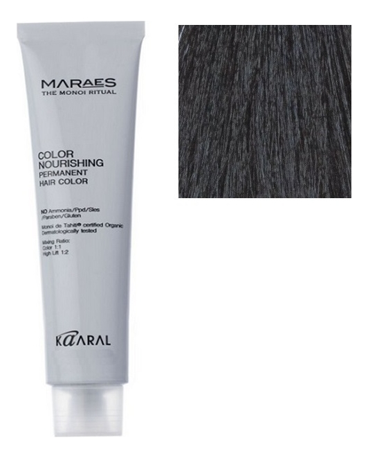 перманентная крем-краска с низким содержанием аммиака maraes color nourishing permanent hair 100мл: 1.0 черный