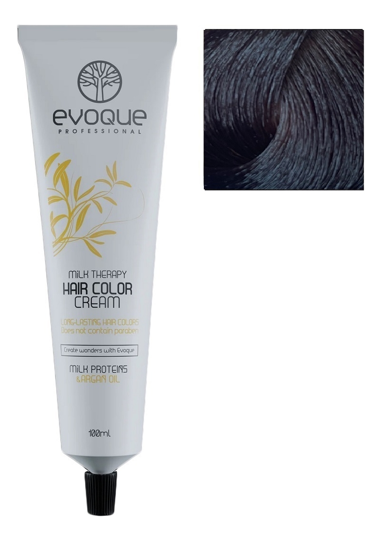 крем-краска для волос milk therapy hair color cream 100мл: 5.11 intense light ash brown