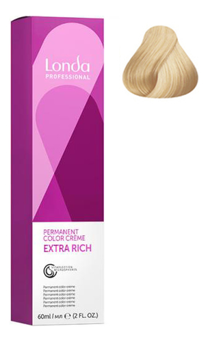 стойкая крем-краска для волос permanent color creme extra rich 60мл: 10/0 яркий блонд