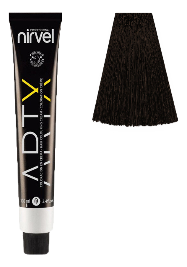 краска для волос на основе протеинов пшеницы color artx 100мл: 4-1 пепельный средне-каштановый