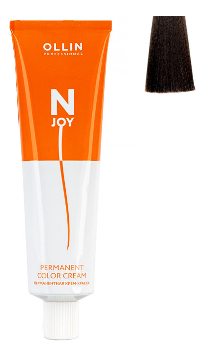 перманентная крем-краска для волос n-joy permanent color cream 100мл: 6/0 темно-русый
