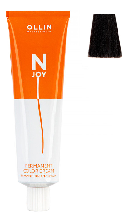 перманентная крем-краска для волос n-joy permanent color cream 100мл: 4/0 шатен
