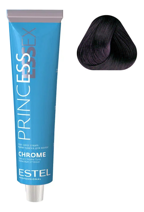 крем-краска для волос princess essex chrome 60мл: 3/66 темный шатен фиолетовый интенсивный
