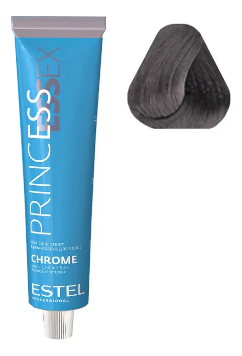 крем-краска для волос princess essex chrome 60мл: 6/11 темно-русый пепельный интенсивный