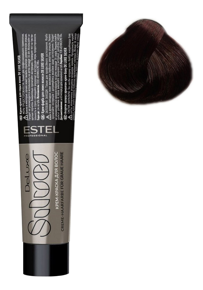 крем-краска для седых волос de luxe silver 60мл: 6/5 темно-русый красный
