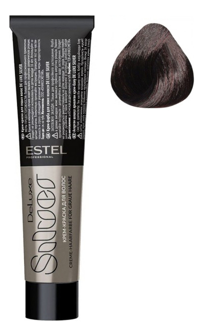 крем-краска для седых волос de luxe silver 60мл: 4/75 шатен коричнево-красный