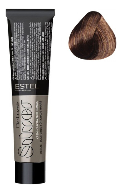 крем-краска для седых волос de luxe silver 60мл: 7/47 русый медно-коричневый