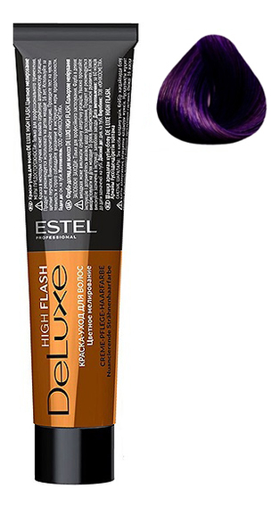 краска-уход для волос цветное мелирование de luxe high flash 60мл: 66 фиолетовый интенсивный