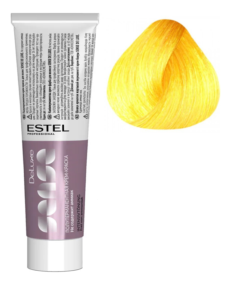 полуперманентная крем-краска для волос без аммиака sense de luxe 60мл: 0/33 желтый