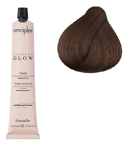 безаммиачная крем-краска для волос omniplex blossom glow toner 100мл: 7.8 темно-каштановый