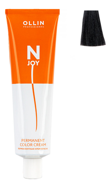 перманентная крем-краска для волос n-joy permanent color cream 100мл: 4/9 шатен зеленый