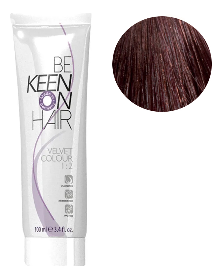 стойкая крем-краска для волос без аммиака velvet color 100мл: 6.6 dunkelblond violett