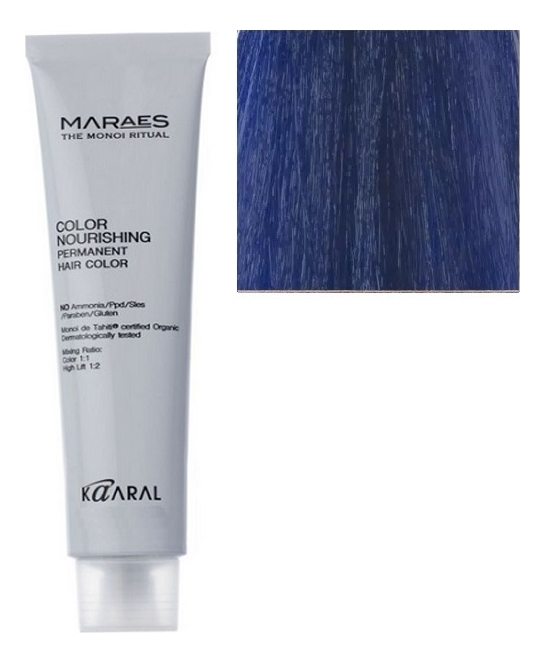 перманентная крем-краска с низким содержанием аммиака maraes color nourishing permanent hair 100мл: синий