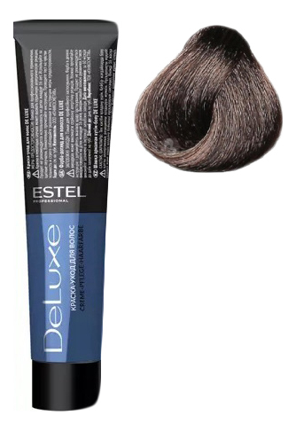 краска-уход для волос de luxe 60мл: 6/71 темно-русый коричнево-пепельный
