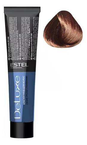 краска-уход для волос de luxe 60мл: 6/67 темно-русый фиолетово-коричневый