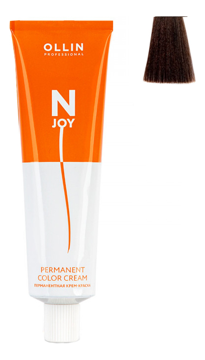 перманентная крем-краска для волос n-joy permanent color cream 100мл: 6/74 темно–русый коричнево-медный