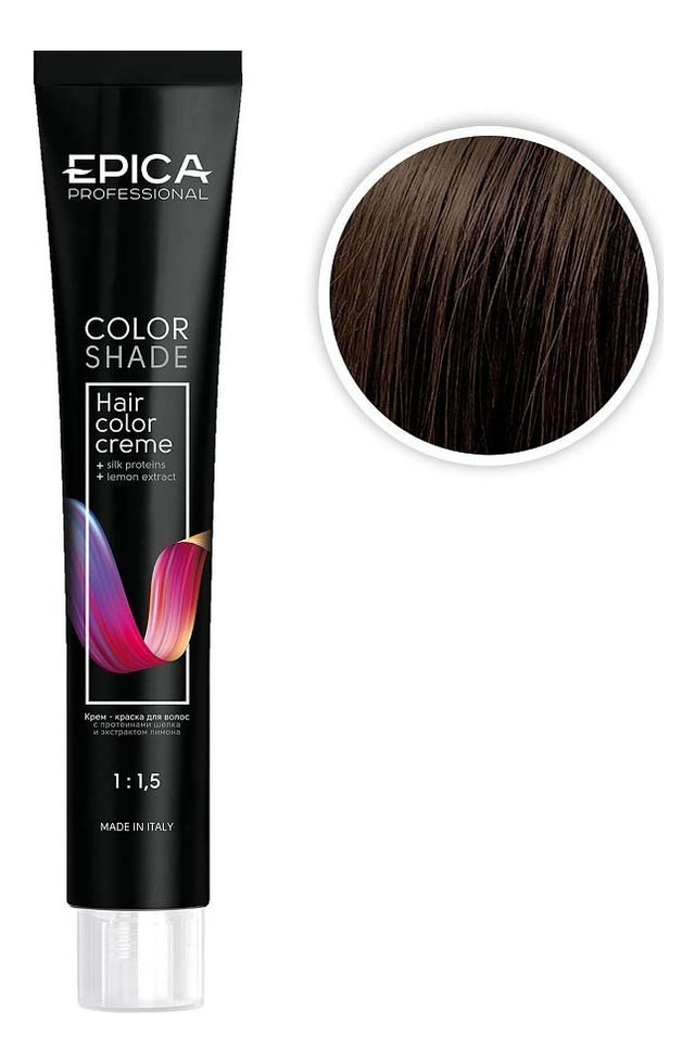 крем-краска для волос color shade 100мл: 6.00 темно-русый интенсивный