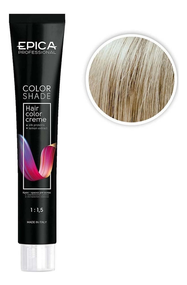 крем-краска для волос color shade 100мл: 10.1 светлый блондин пепельный