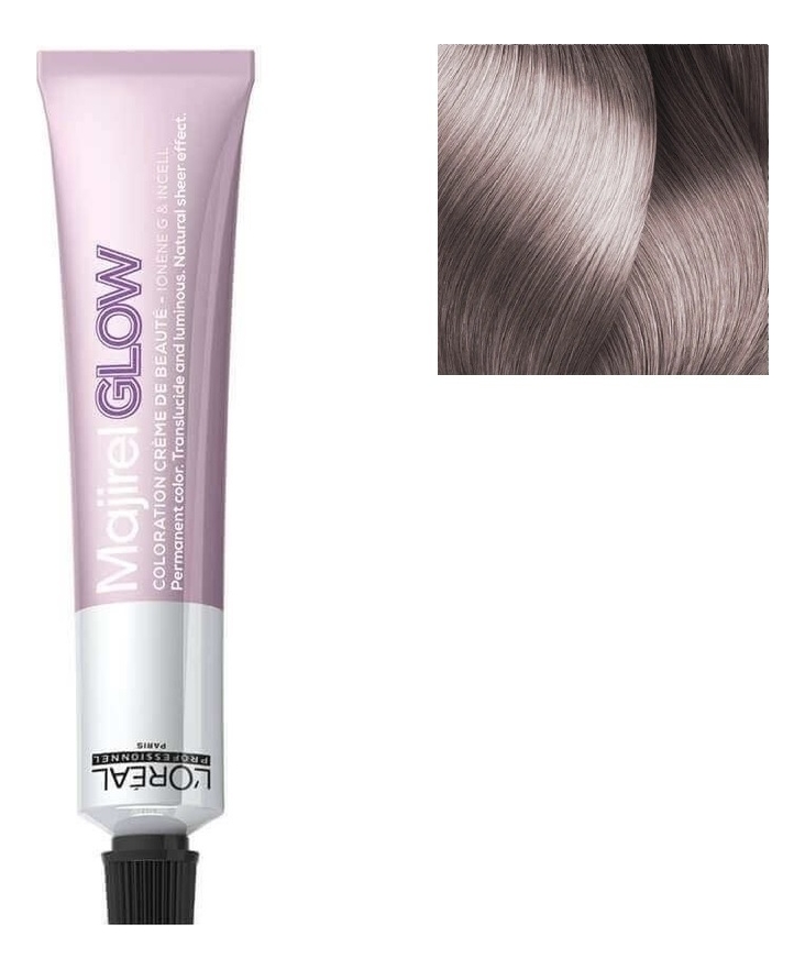 крем-краска для волос majirel glow 50мл: light base 28 песочно-розовый
