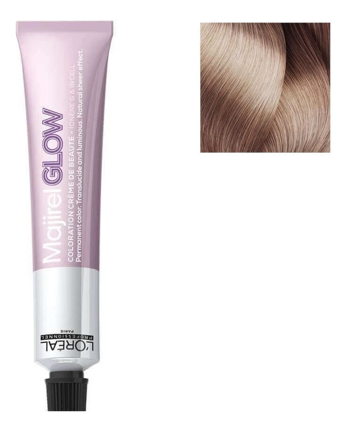 крем-краска для волос majirel glow 50мл: light base 02 воздушный поцелуй