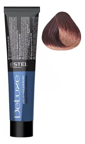 краска-уход для волос de luxe 60мл: 5/60 светлый шатен фиолетовый для седины
