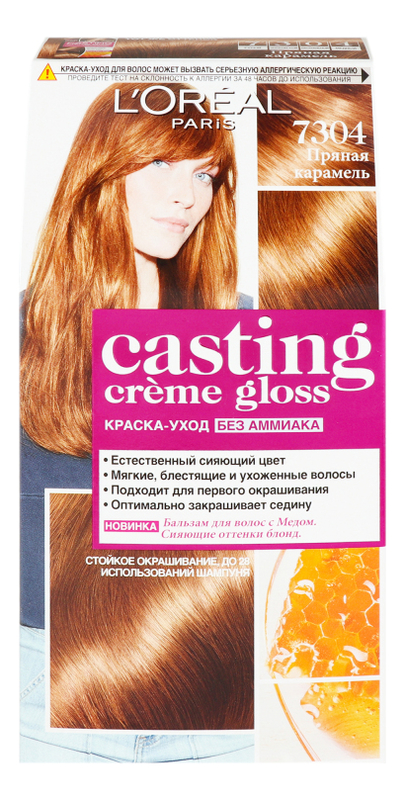 крем-краска для волос casting creme gloss: 7304 пряная карамель