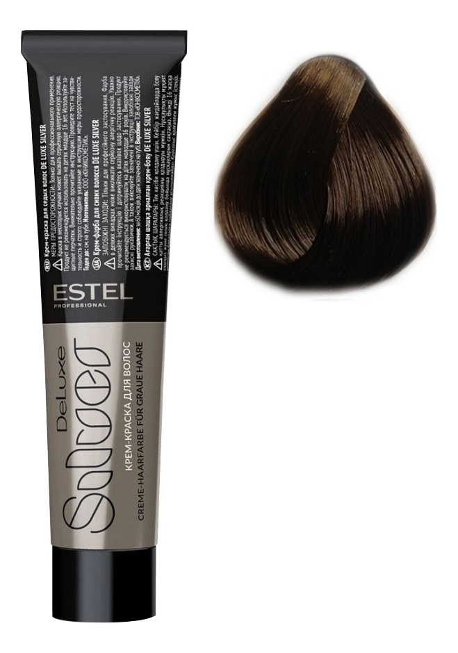 крем-краска для седых волос de luxe silver 60мл: 6/7 темно-русый коричневый