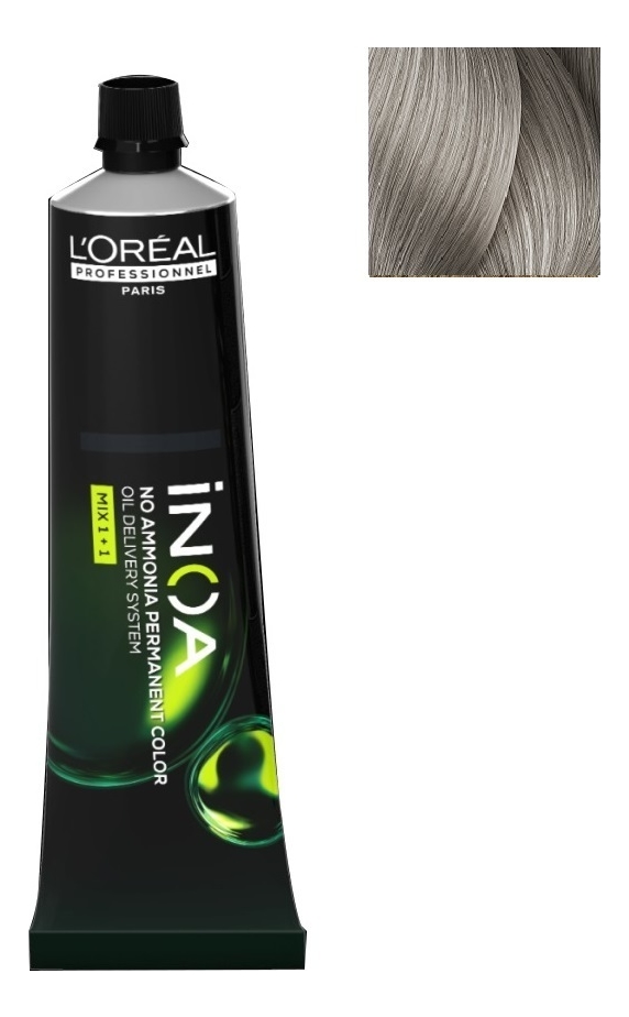 безаммиачная краска для волос inoa oil delivery system 60г: 9.1 очень светлый блондин пепельный
